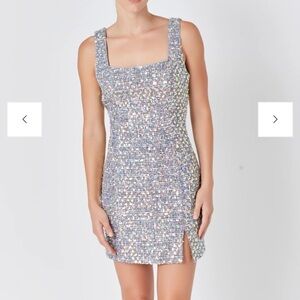 Endless Rose Sequin Silver Mini Dress